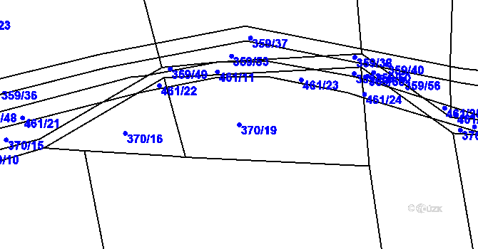 Parcela st. 370/19 v KÚ Říkov, Katastrální mapa