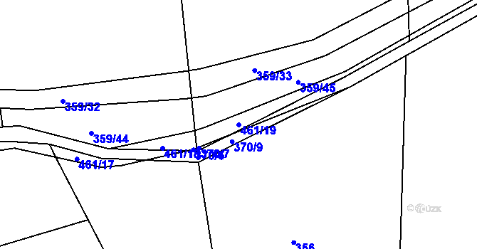 Parcela st. 461/19 v KÚ Říkov, Katastrální mapa