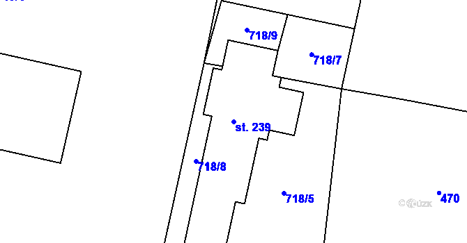 Parcela st. 239 v KÚ Zájezd u České Skalice, Katastrální mapa