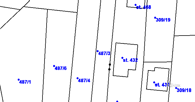 Parcela st. 487/3 v KÚ Zájezd u České Skalice, Katastrální mapa