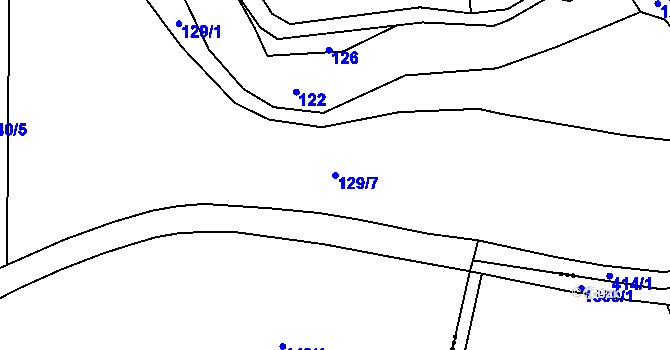Parcela st. 129/7 v KÚ Zlíč, Katastrální mapa
