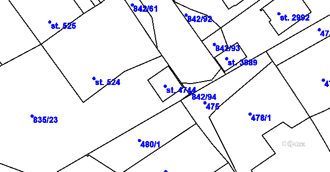 Parcela st. 4744 v KÚ Česká Třebová, Katastrální mapa