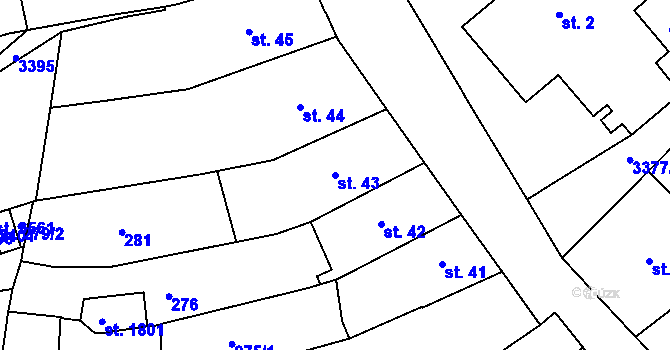 Parcela st. 43 v KÚ Česká Třebová, Katastrální mapa