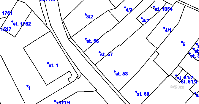 Parcela st. 57 v KÚ Česká Třebová, Katastrální mapa