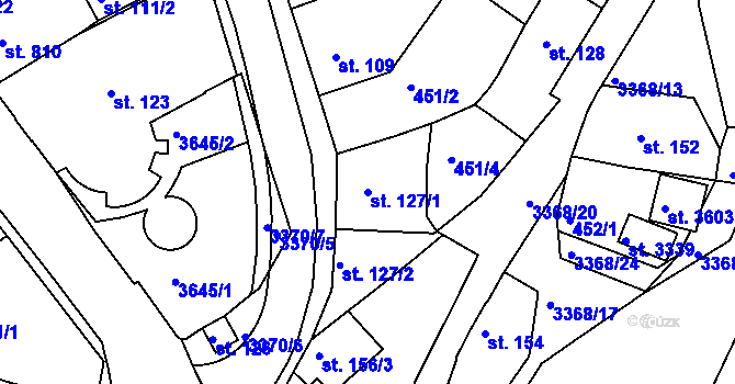 Parcela st. 127/1 v KÚ Česká Třebová, Katastrální mapa