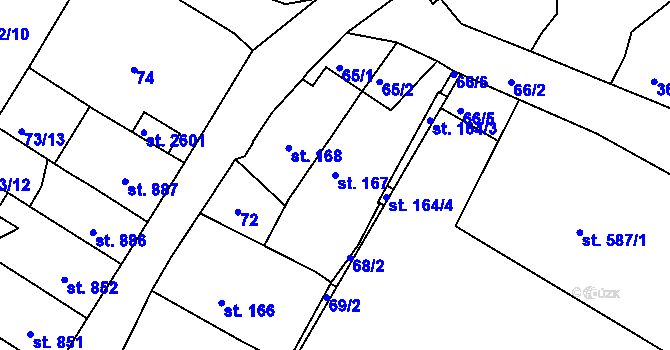 Parcela st. 167 v KÚ Česká Třebová, Katastrální mapa
