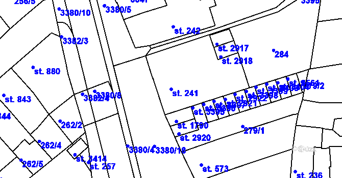 Parcela st. 241 v KÚ Česká Třebová, Katastrální mapa