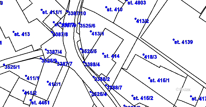 Parcela st. 414 v KÚ Česká Třebová, Katastrální mapa