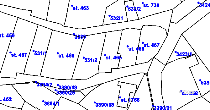 Parcela st. 465 v KÚ Česká Třebová, Katastrální mapa