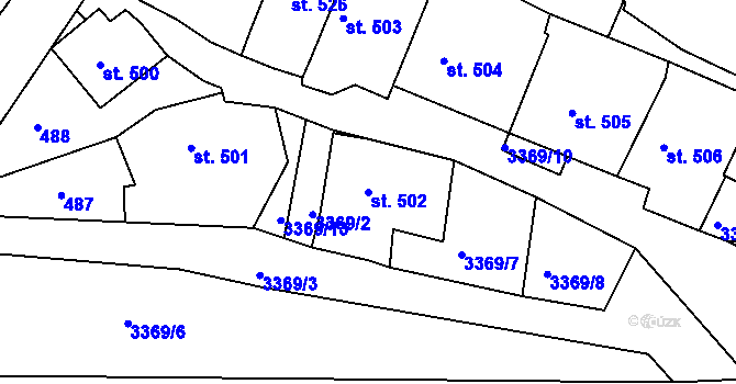 Parcela st. 502 v KÚ Česká Třebová, Katastrální mapa