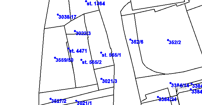 Parcela st. 565/1 v KÚ Česká Třebová, Katastrální mapa