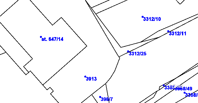 Parcela st. 647/18 v KÚ Česká Třebová, Katastrální mapa