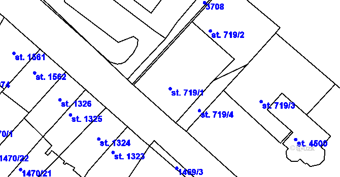 Parcela st. 719/1 v KÚ Česká Třebová, Katastrální mapa