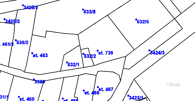 Parcela st. 739 v KÚ Česká Třebová, Katastrální mapa
