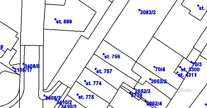 Parcela st. 756 v KÚ Česká Třebová, Katastrální mapa