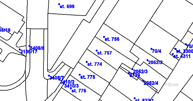 Parcela st. 757 v KÚ Česká Třebová, Katastrální mapa