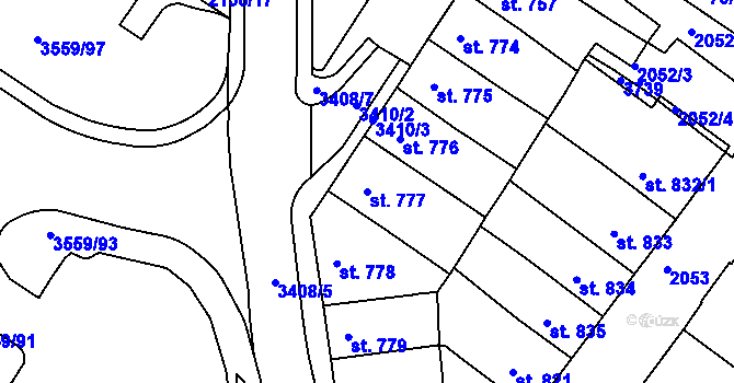 Parcela st. 777 v KÚ Česká Třebová, Katastrální mapa