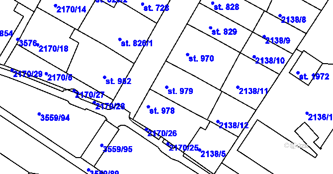 Parcela st. 979 v KÚ Česká Třebová, Katastrální mapa