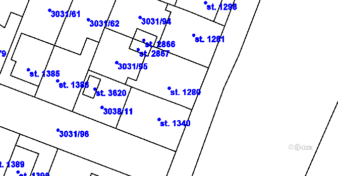 Parcela st. 1280 v KÚ Česká Třebová, Katastrální mapa