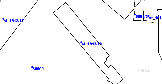 Parcela st. 1812/18 v KÚ Česká Třebová, Katastrální mapa
