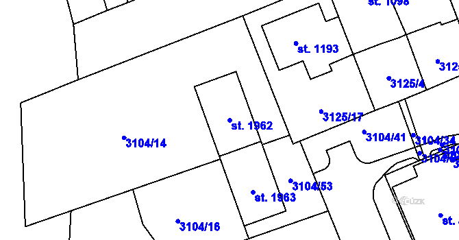 Parcela st. 1962 v KÚ Česká Třebová, Katastrální mapa