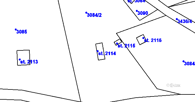 Parcela st. 2114 v KÚ Česká Třebová, Katastrální mapa