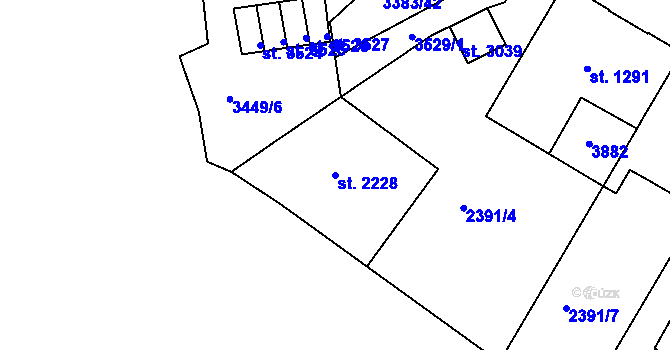 Parcela st. 2228 v KÚ Česká Třebová, Katastrální mapa