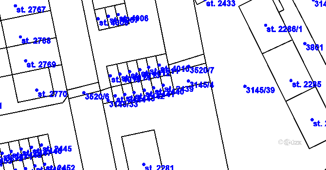 Parcela st. 2439 v KÚ Česká Třebová, Katastrální mapa