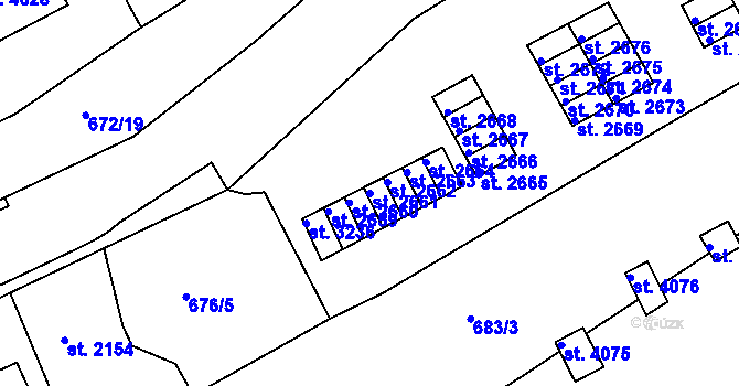 Parcela st. 2661 v KÚ Česká Třebová, Katastrální mapa