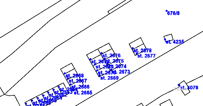 Parcela st. 2676 v KÚ Česká Třebová, Katastrální mapa