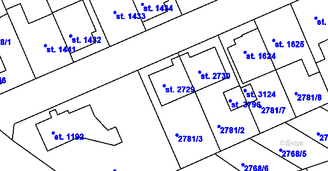 Parcela st. 2729 v KÚ Česká Třebová, Katastrální mapa