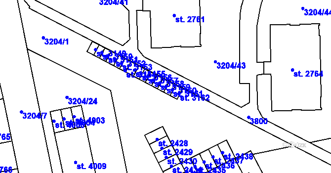 Parcela st. 3160 v KÚ Česká Třebová, Katastrální mapa