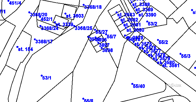 Parcela st. 3204 v KÚ Česká Třebová, Katastrální mapa