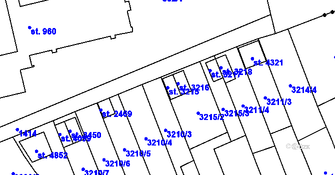 Parcela st. 3215 v KÚ Česká Třebová, Katastrální mapa