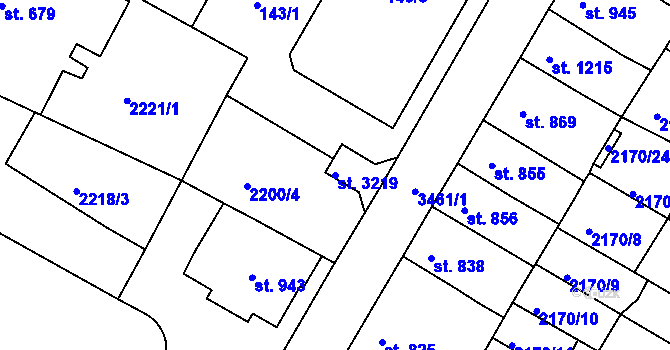 Parcela st. 3219 v KÚ Česká Třebová, Katastrální mapa