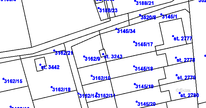 Parcela st. 3243 v KÚ Česká Třebová, Katastrální mapa