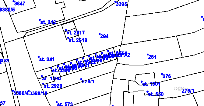 Parcela st. 3401 v KÚ Česká Třebová, Katastrální mapa