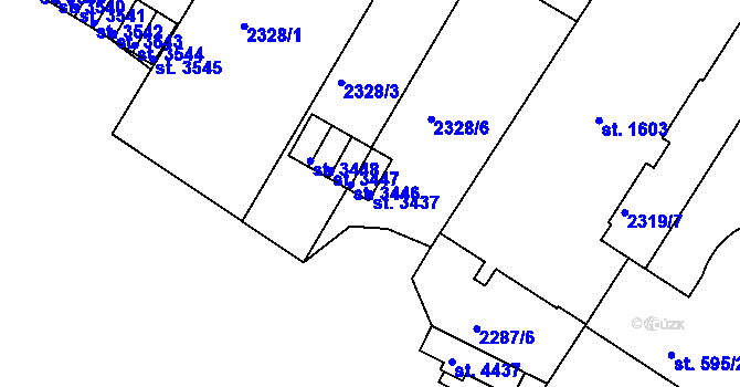 Parcela st. 3437 v KÚ Česká Třebová, Katastrální mapa