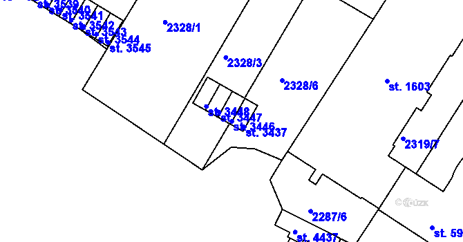 Parcela st. 3446 v KÚ Česká Třebová, Katastrální mapa