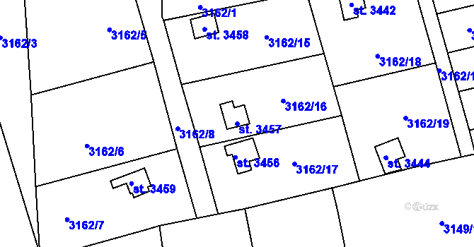 Parcela st. 3457 v KÚ Česká Třebová, Katastrální mapa