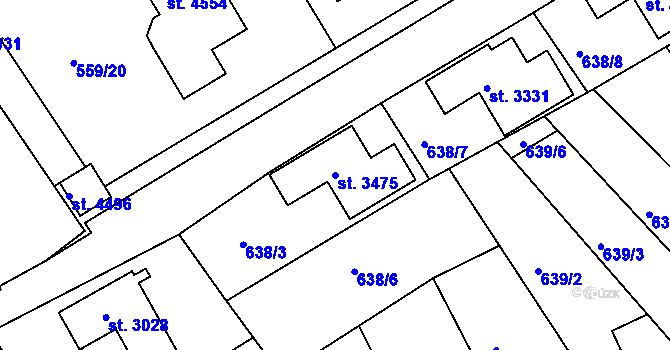 Parcela st. 3475 v KÚ Česká Třebová, Katastrální mapa