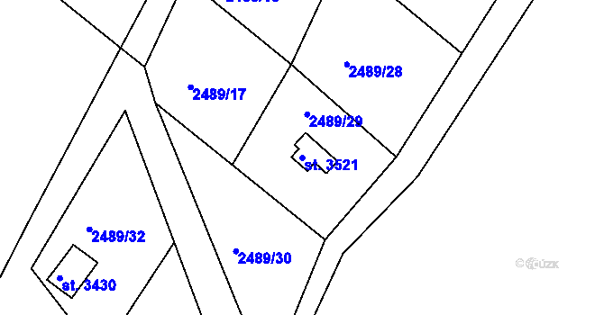 Parcela st. 3521 v KÚ Česká Třebová, Katastrální mapa