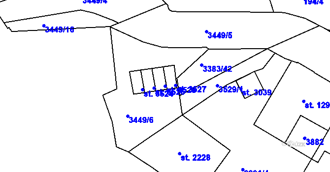 Parcela st. 3526 v KÚ Česká Třebová, Katastrální mapa