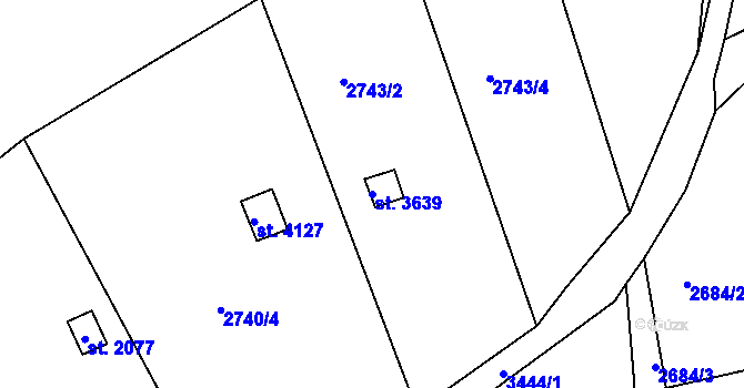 Parcela st. 3639 v KÚ Česká Třebová, Katastrální mapa