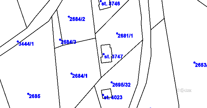 Parcela st. 3747 v KÚ Česká Třebová, Katastrální mapa