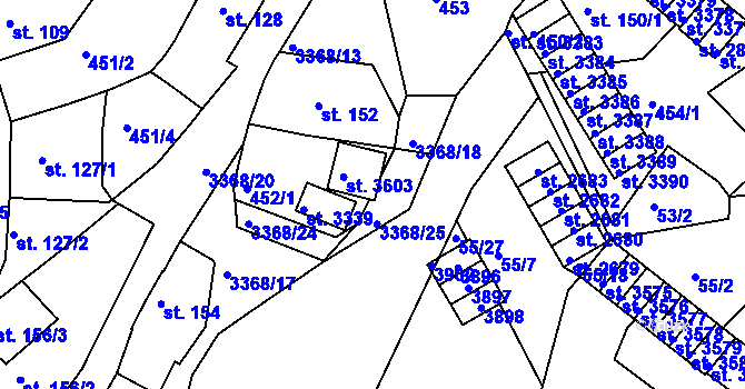Parcela st. 3801 v KÚ Česká Třebová, Katastrální mapa