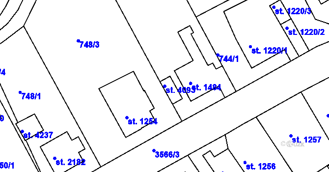 Parcela st. 4093 v KÚ Česká Třebová, Katastrální mapa