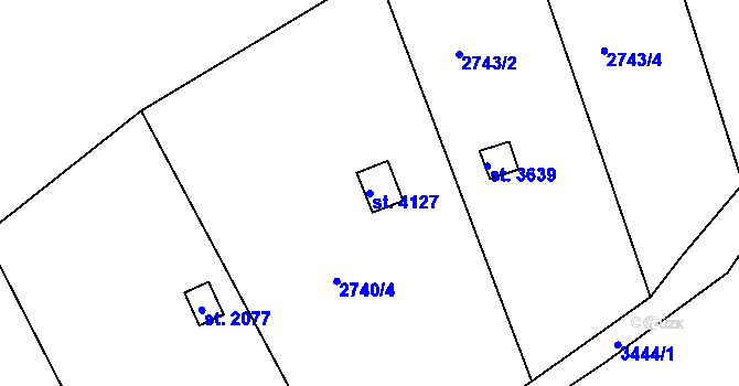 Parcela st. 4127 v KÚ Česká Třebová, Katastrální mapa