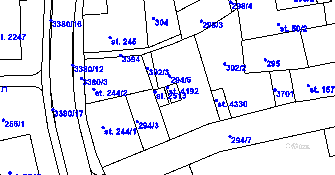 Parcela st. 4192 v KÚ Česká Třebová, Katastrální mapa