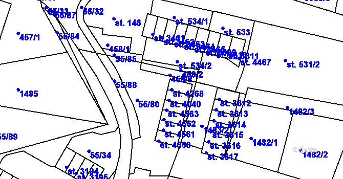 Parcela st. 4268 v KÚ Česká Třebová, Katastrální mapa